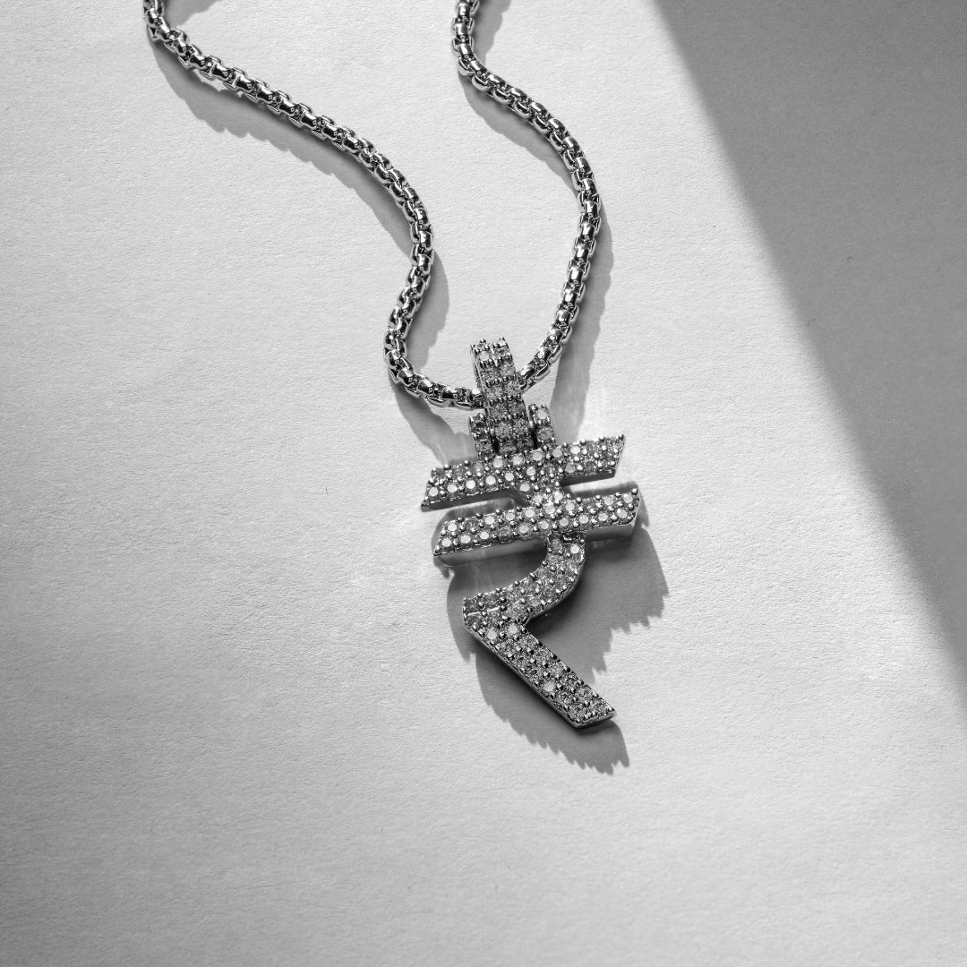Iced Out Rupee Pendant with 22" chain - Image 3