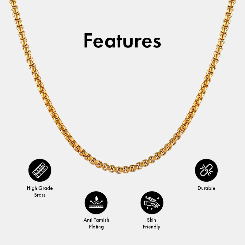Men’s Box Chain | 18K Solid Gold-Plated - Image 4