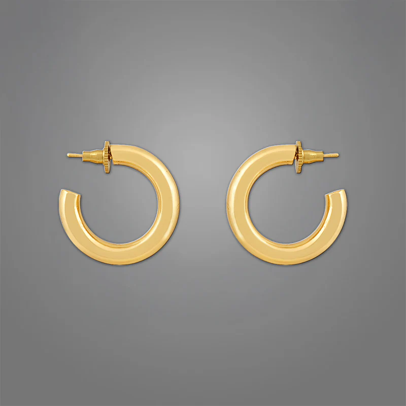 Women's Tube Hoops | 18K Gold-Plated - Image 3