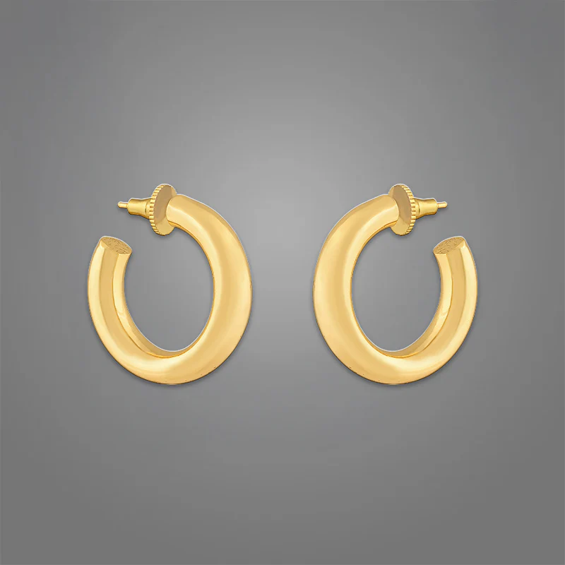 Women's Tube Hoops | 18K Gold-Plated - Image 4